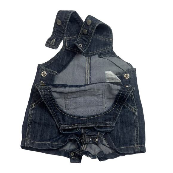 All Around Baby Wrangler Denim Bib Overall Shorts Baby 3-6 Month Western - Picture 5 of 7